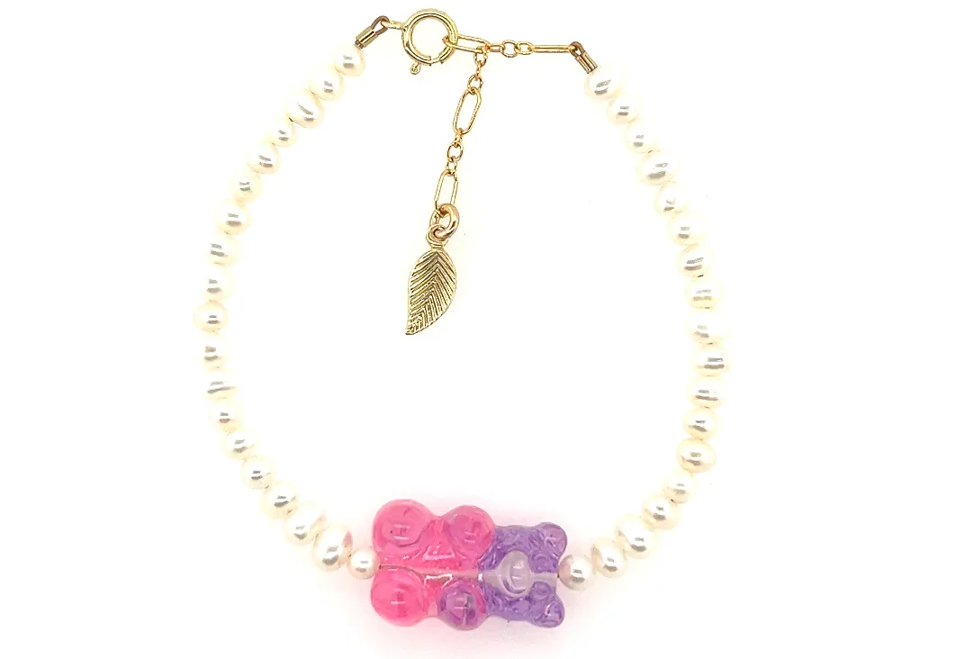 Ombre Gummy Bear with Pearl Bracelets
