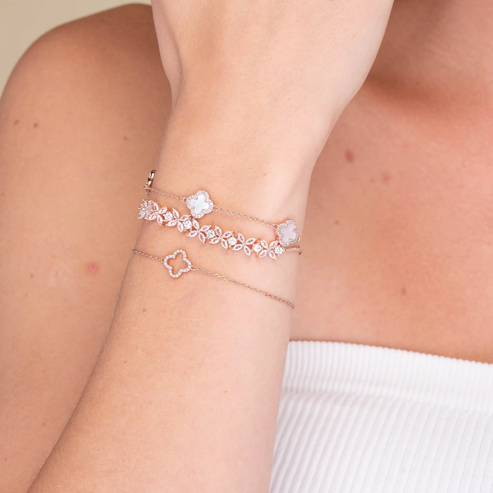 Open Clover Sapphire Bracelet