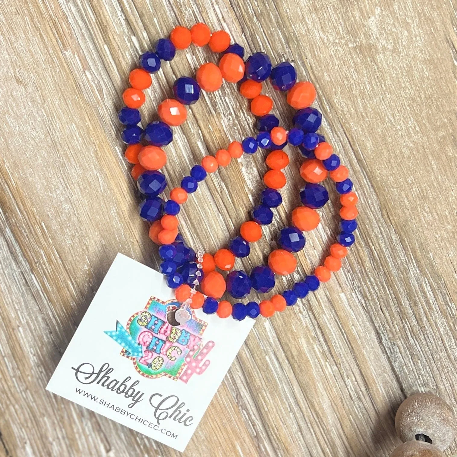 Orange and Navy Bracelet Set