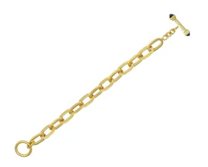OTC 1990's Amethyst 18 Karat Yellow Gold Vintage Cable Link Chain