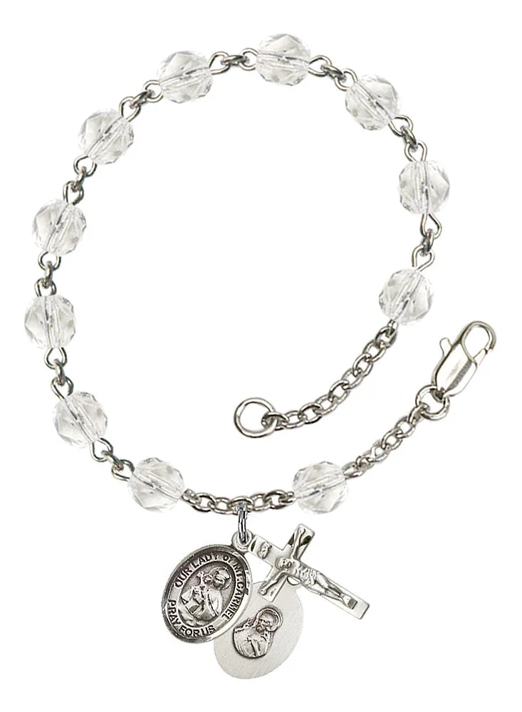 Our Lady of Mount Carmel Custom Birthstone Rosary Bracelet