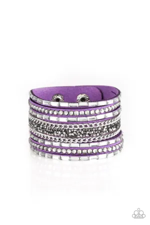Paparazzi Rhinestone Rumble - Purple Bracelet