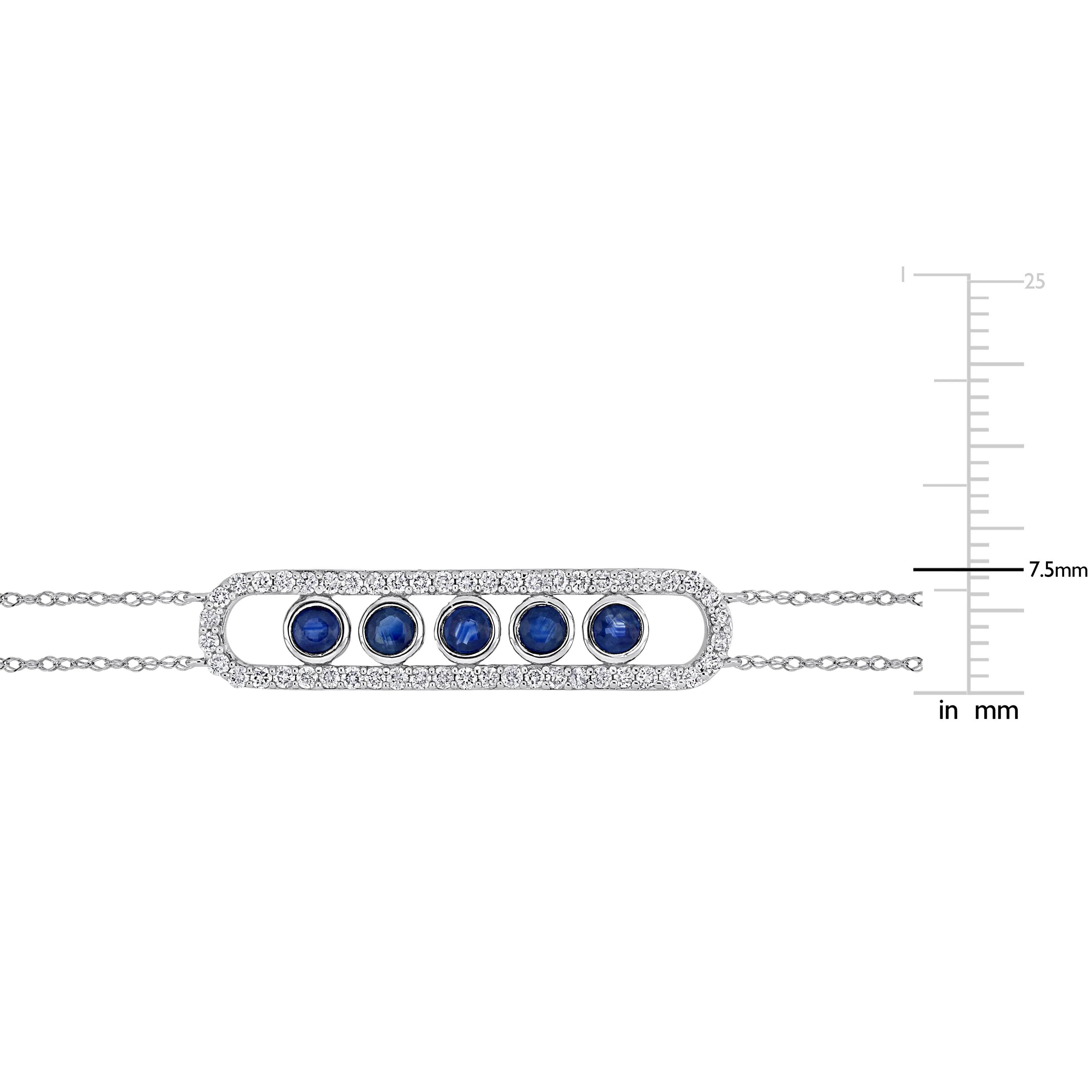 Paperclip Bracelet with Blue Sapphires