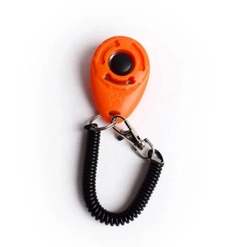 Pet Products Pet Cat Dog Training Clicker Plastic New Dogs Click Trainer Aid Adjustable Wrist Strap Sound Key Chain Dog Repeller