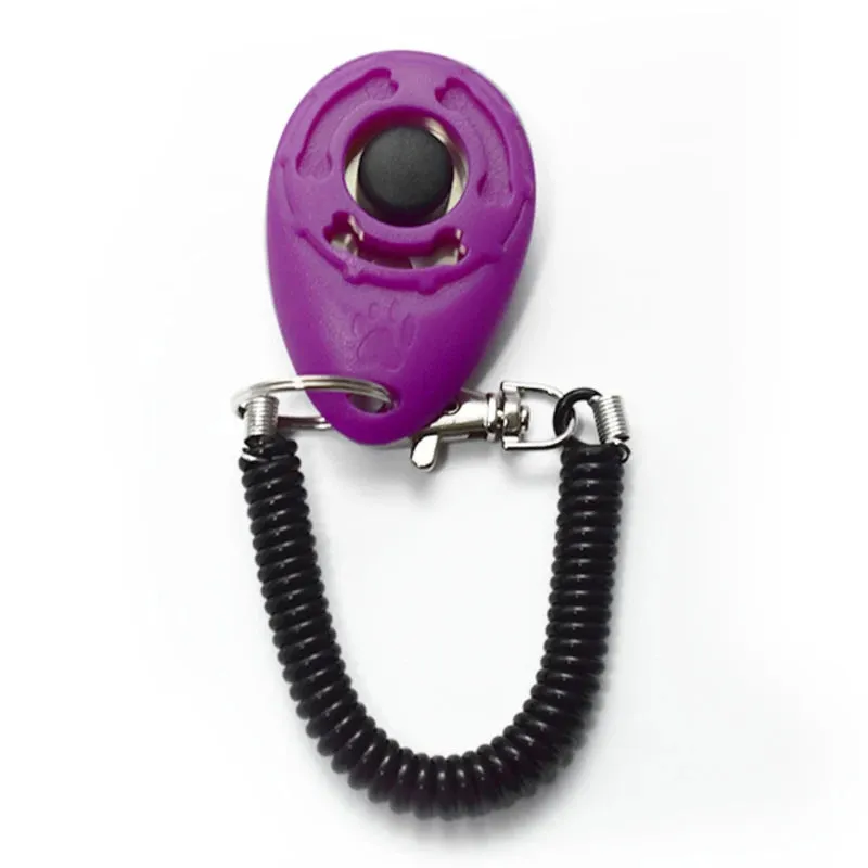 Pet Products Pet Cat Dog Training Clicker Plastic New Dogs Click Trainer Aid Adjustable Wrist Strap Sound Key Chain Dog Repeller
