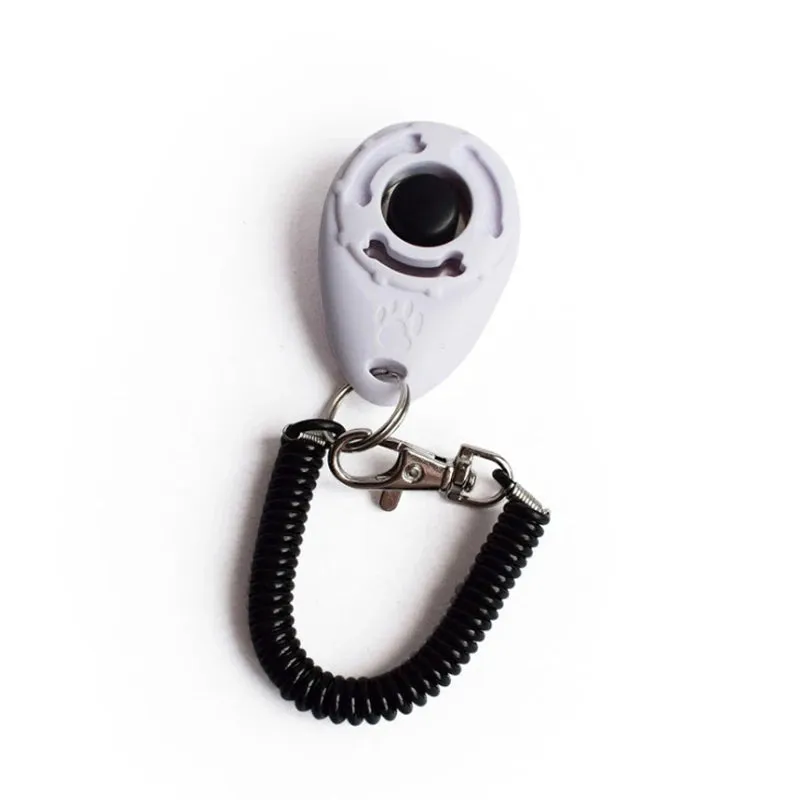 Pet Products Pet Cat Dog Training Clicker Plastic New Dogs Click Trainer Aid Adjustable Wrist Strap Sound Key Chain Dog Repeller
