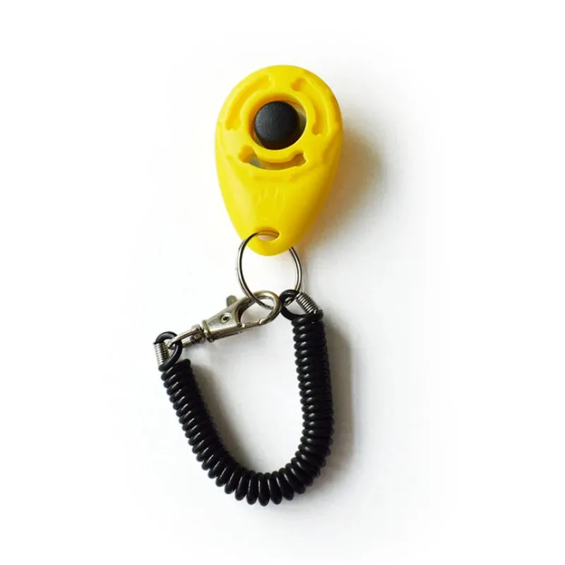 Pet Products Pet Cat Dog Training Clicker Plastic New Dogs Click Trainer Aid Adjustable Wrist Strap Sound Key Chain Dog Repeller