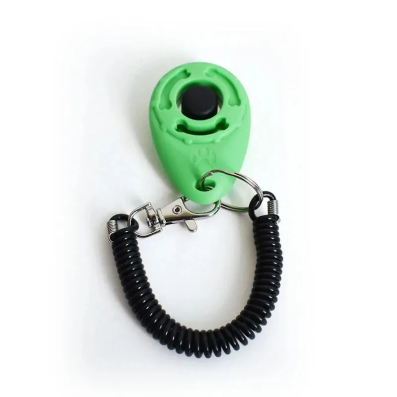 Pet Products Pet Cat Dog Training Clicker Plastic New Dogs Click Trainer Aid Adjustable Wrist Strap Sound Key Chain Dog Repeller