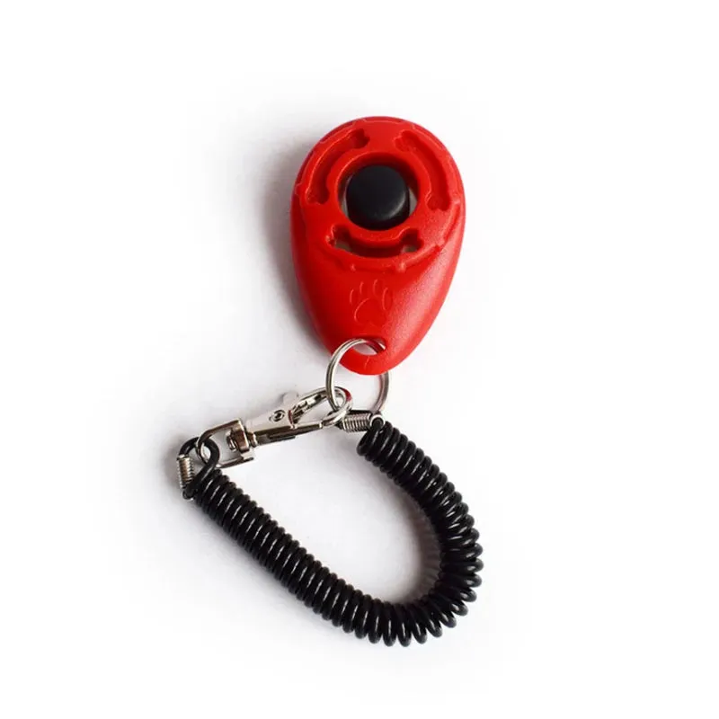 Pet Products Pet Cat Dog Training Clicker Plastic New Dogs Click Trainer Aid Adjustable Wrist Strap Sound Key Chain Dog Repeller