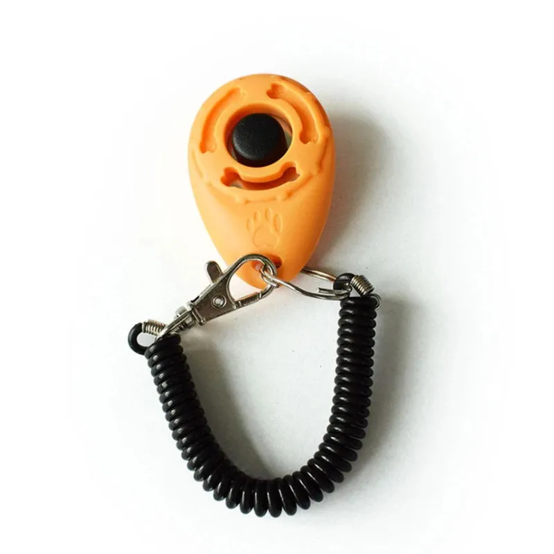 Pet Products Pet Cat Dog Training Clicker Plastic New Dogs Click Trainer Aid Adjustable Wrist Strap Sound Key Chain Dog Repeller