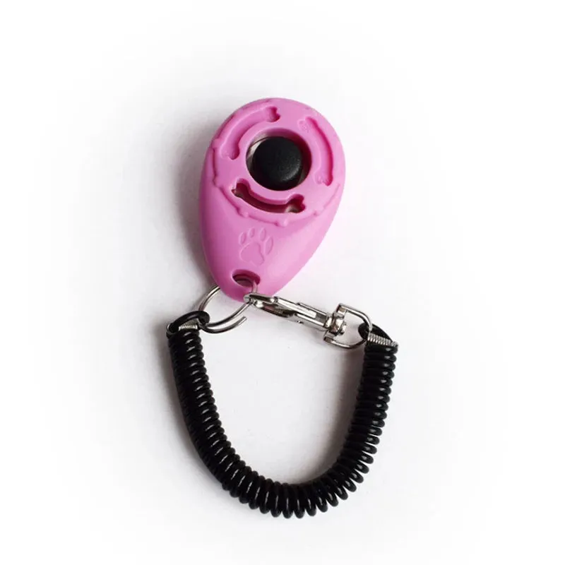 Pet Products Pet Cat Dog Training Clicker Plastic New Dogs Click Trainer Aid Adjustable Wrist Strap Sound Key Chain Dog Repeller