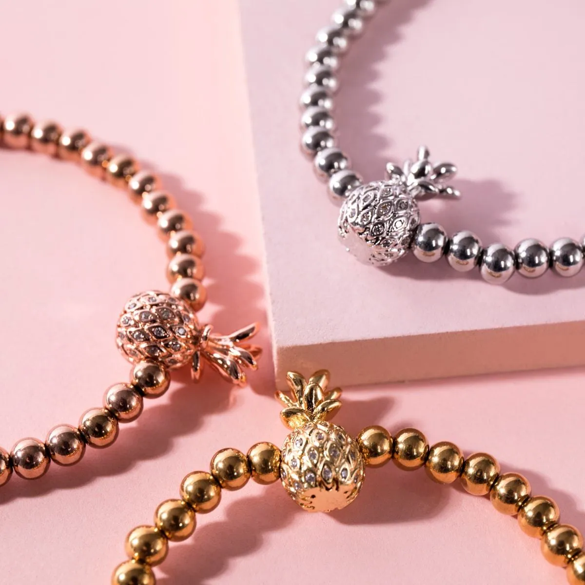 Piña Colada | 18k Gold | Crystal Pineapple Bracelet