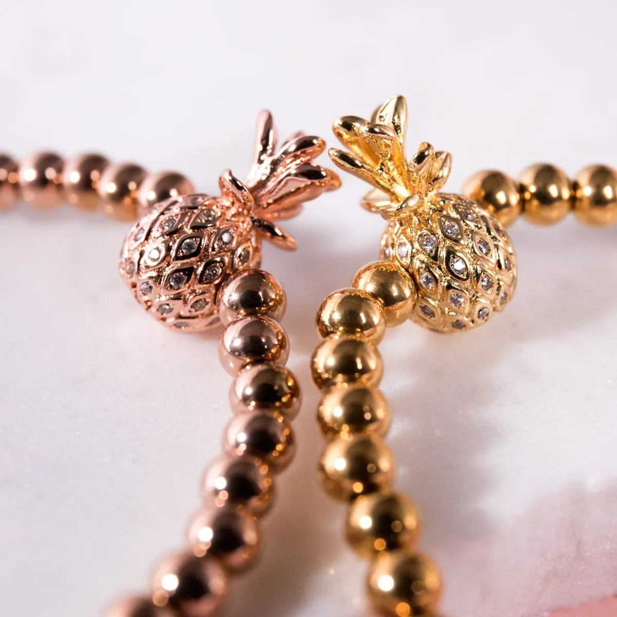 Piña Colada | 18k Gold | Crystal Pineapple Bracelet