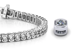 Pillow Bezel Set Lab-Grown Diamond Tennis Bracelet with 11.70 ct.(finished) 4.25mm