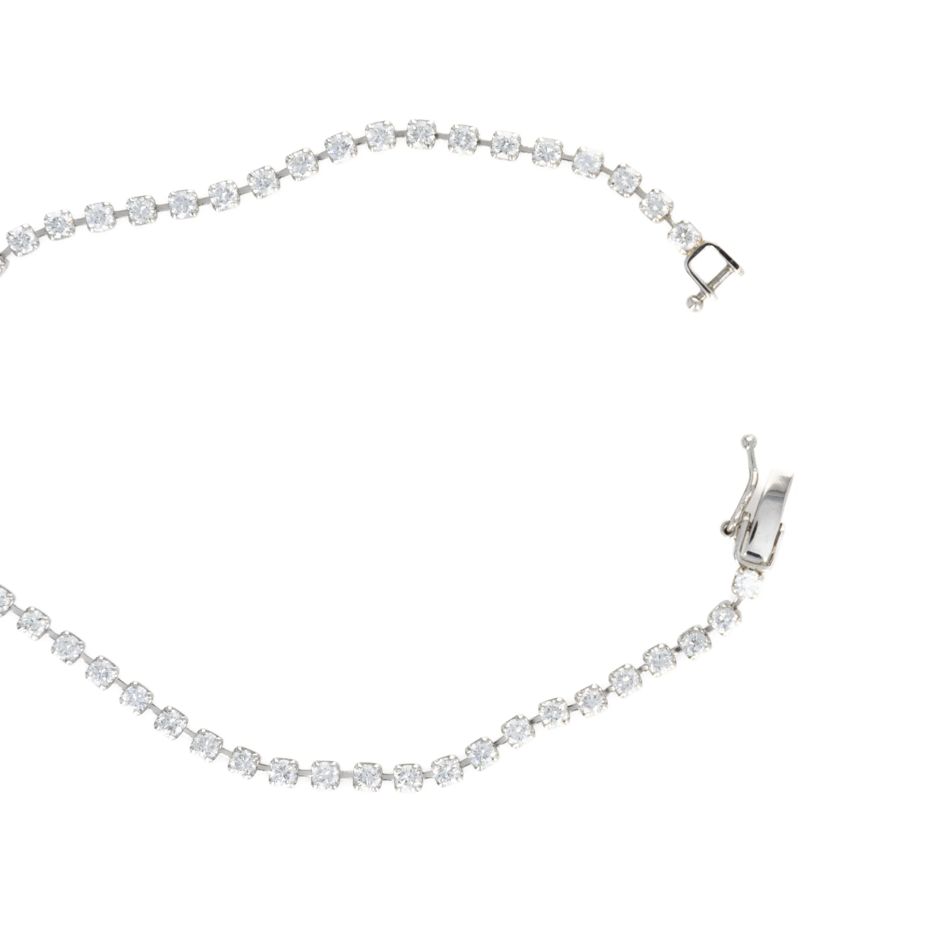 Platinum 2 Carat Round Diamond Floating Tennis Bracelet