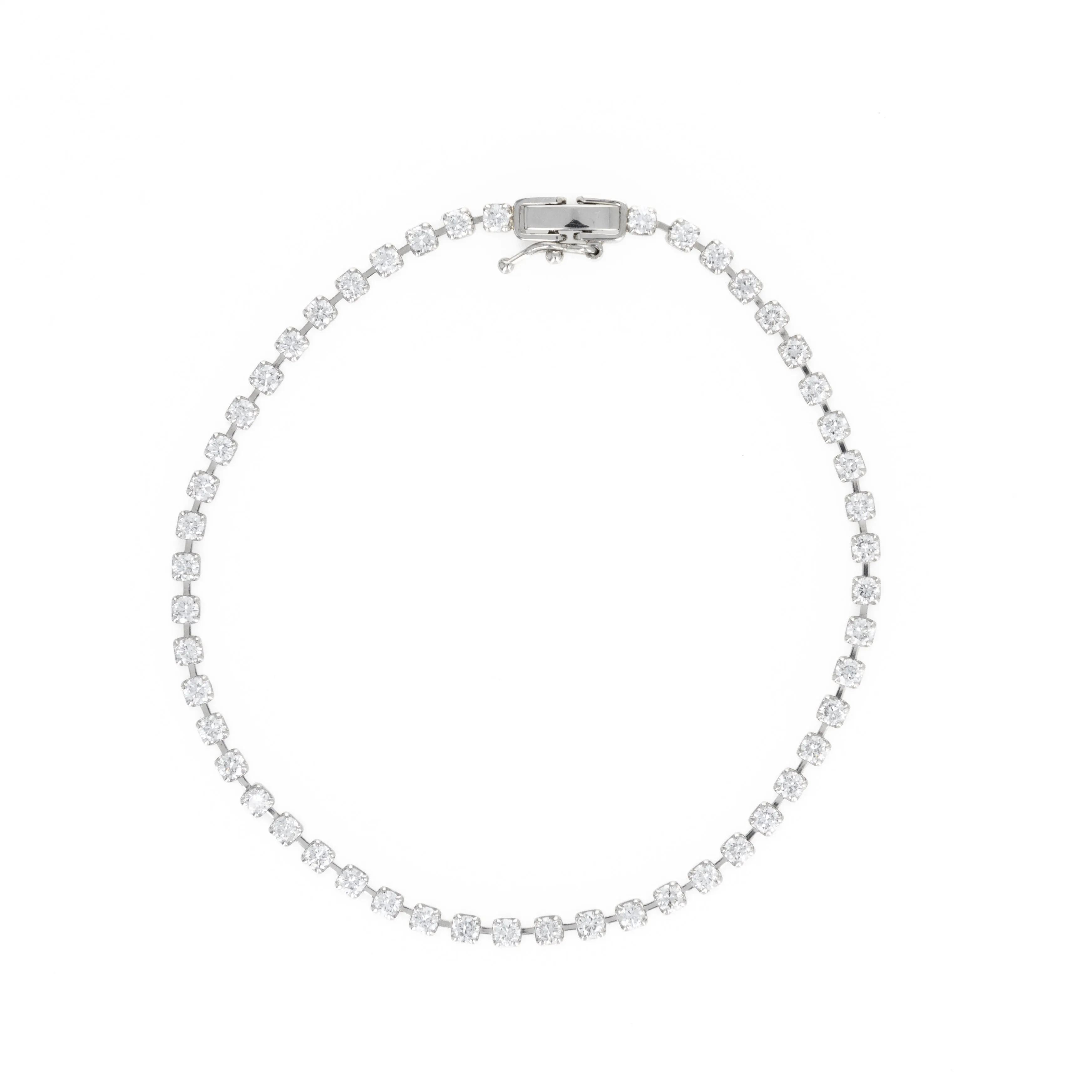 Platinum 2 Carat Round Diamond Floating Tennis Bracelet