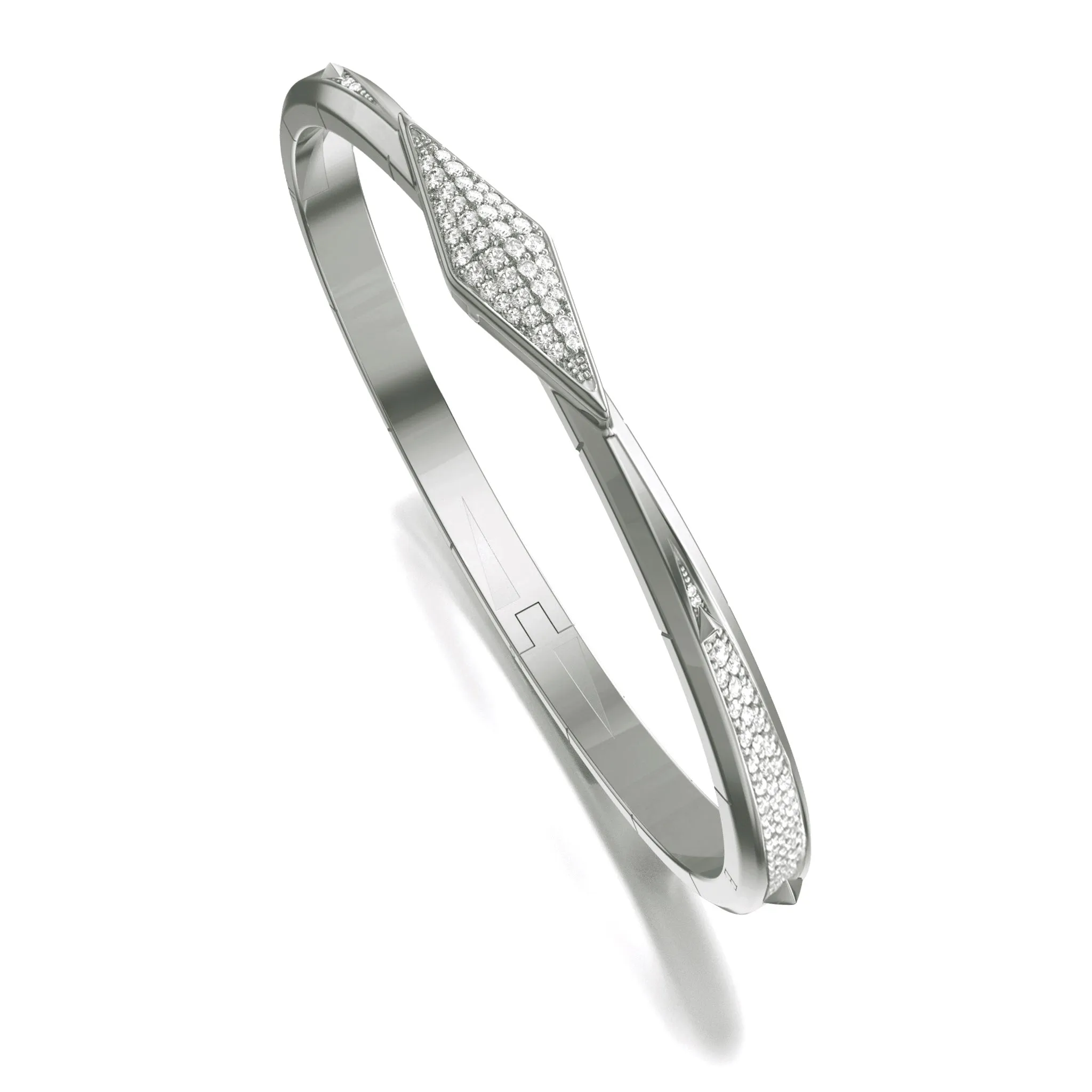 “Points North” Sterling Silver Pavé Sapphire Cuff