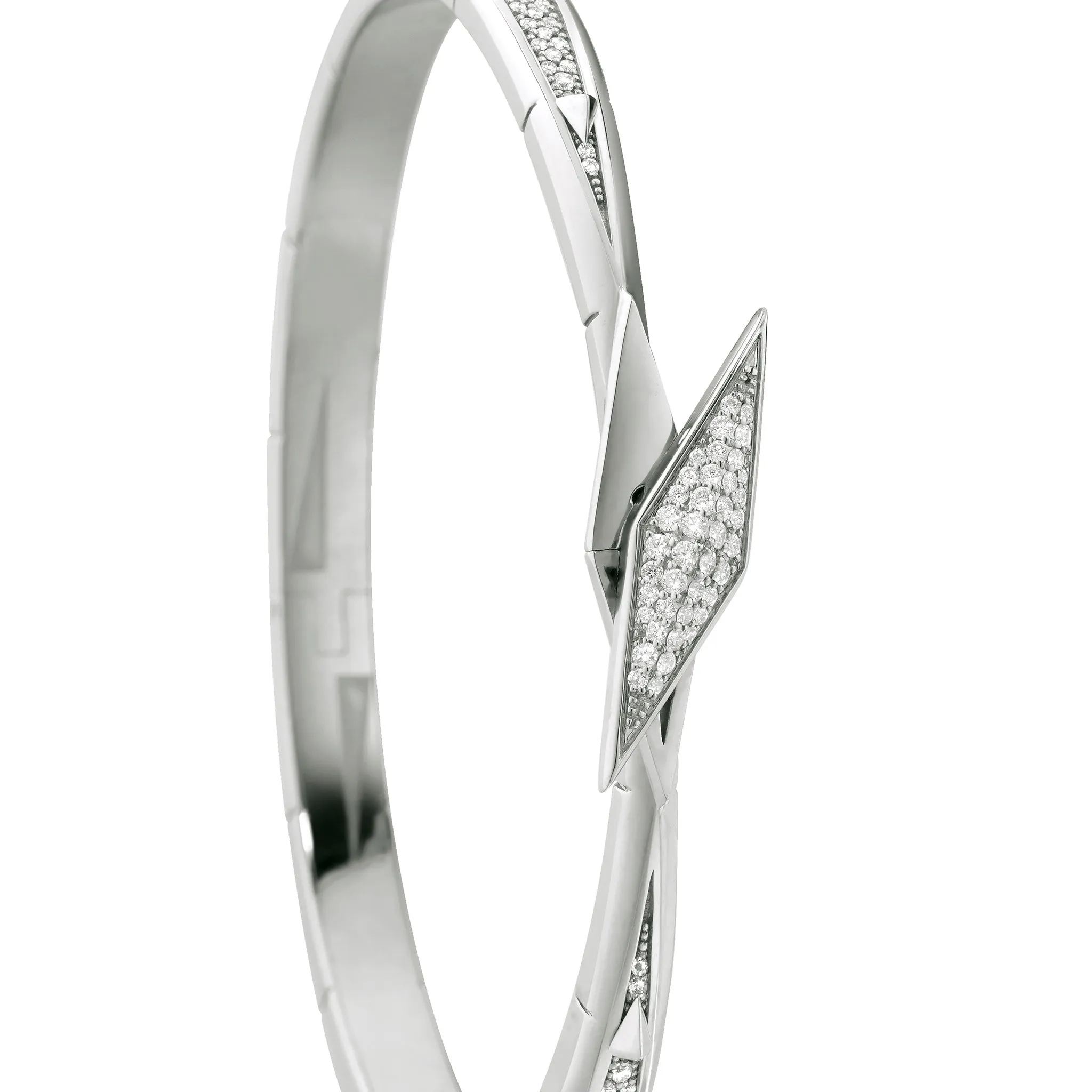 “Points North” Sterling Silver Pavé Sapphire Cuff