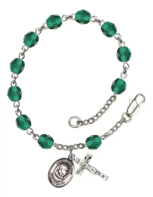 Pope St. John XXIII Custom Birthstone Rosary Bracelet