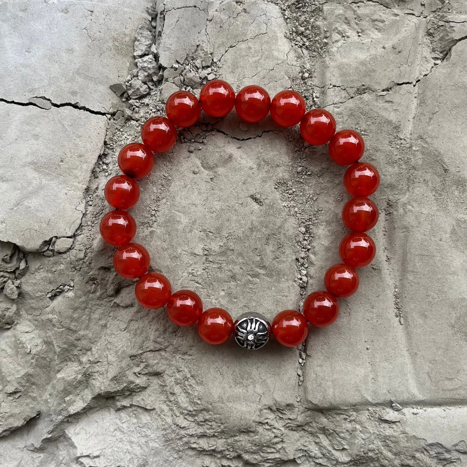 Power Beads Bracelet Red Jade, 10mm