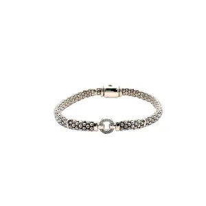 Pre-Owned Lagos Diamond Enso Circle Caviar Bracelet