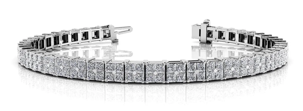 Princess Cut Diamond Illusion Diamond Bracelet with 4.68 ct.(finished) 1.5mm