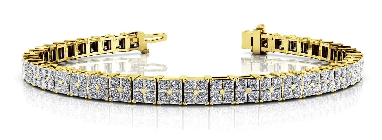 Princess Cut Diamond Illusion Diamond Bracelet with 4.68 ct.(finished) 1.5mm