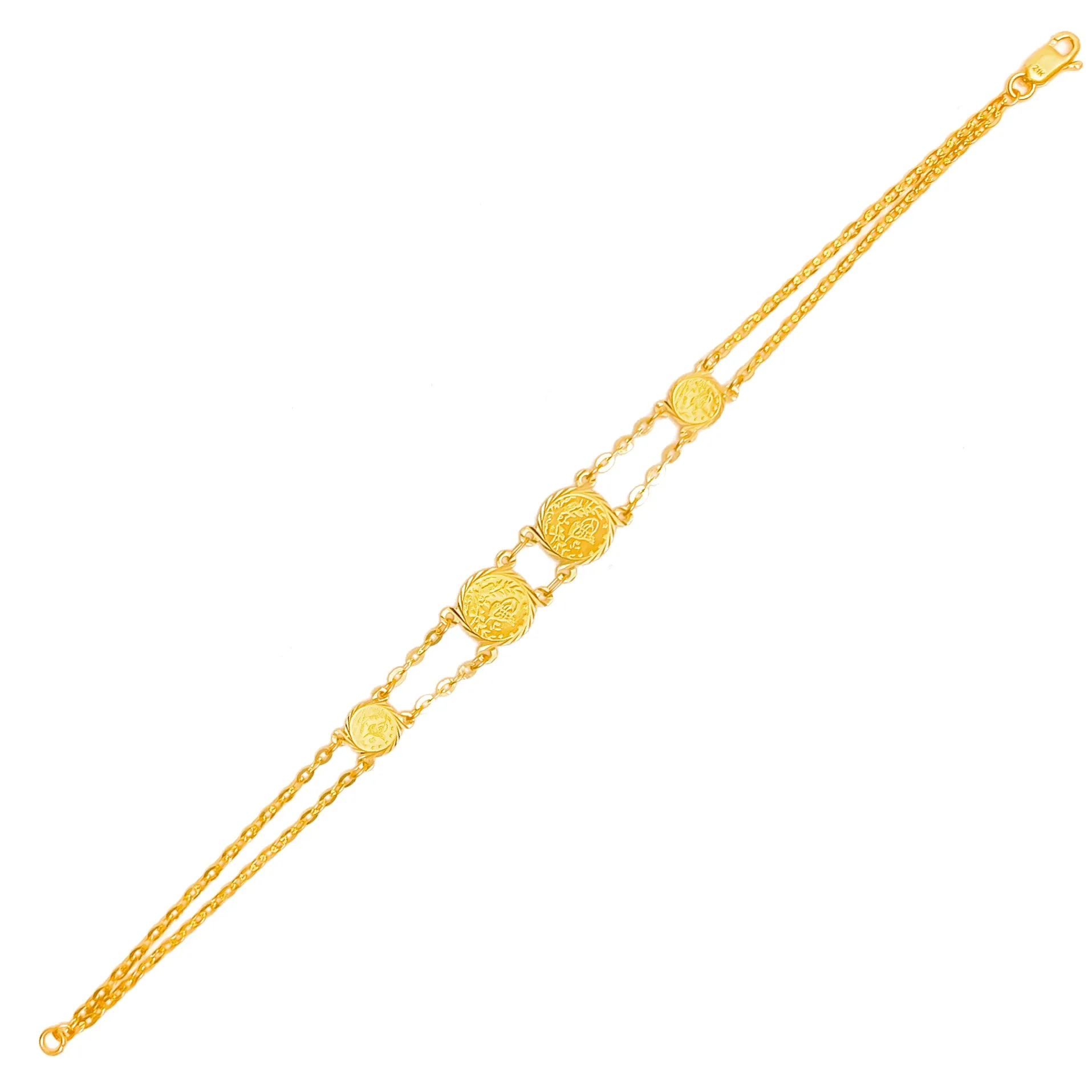 Radiant Graceful 21k Gold Coin Bracelet