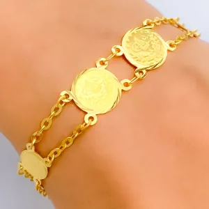 Radiant Graceful 21k Gold Coin Bracelet