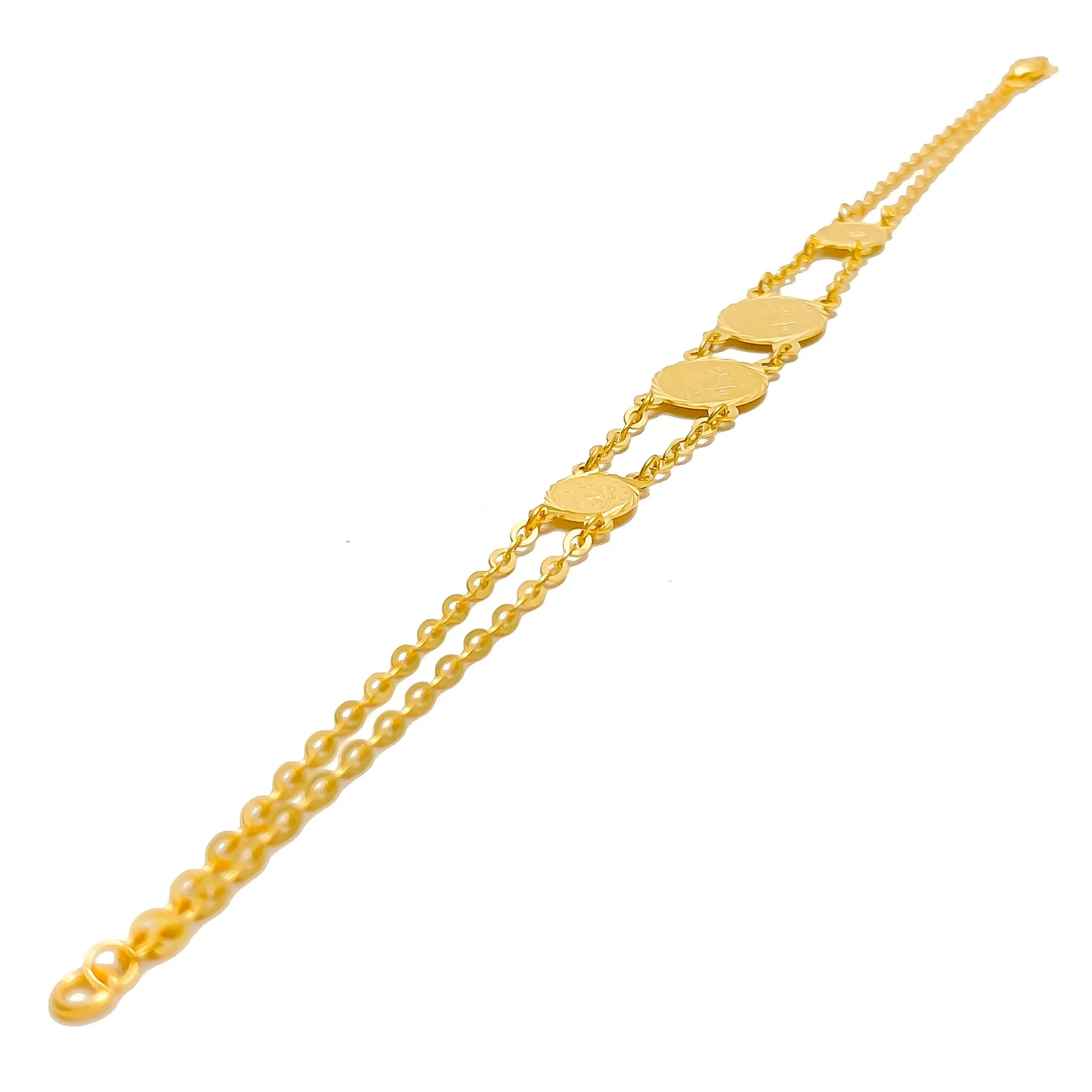 Radiant Graceful 21k Gold Coin Bracelet