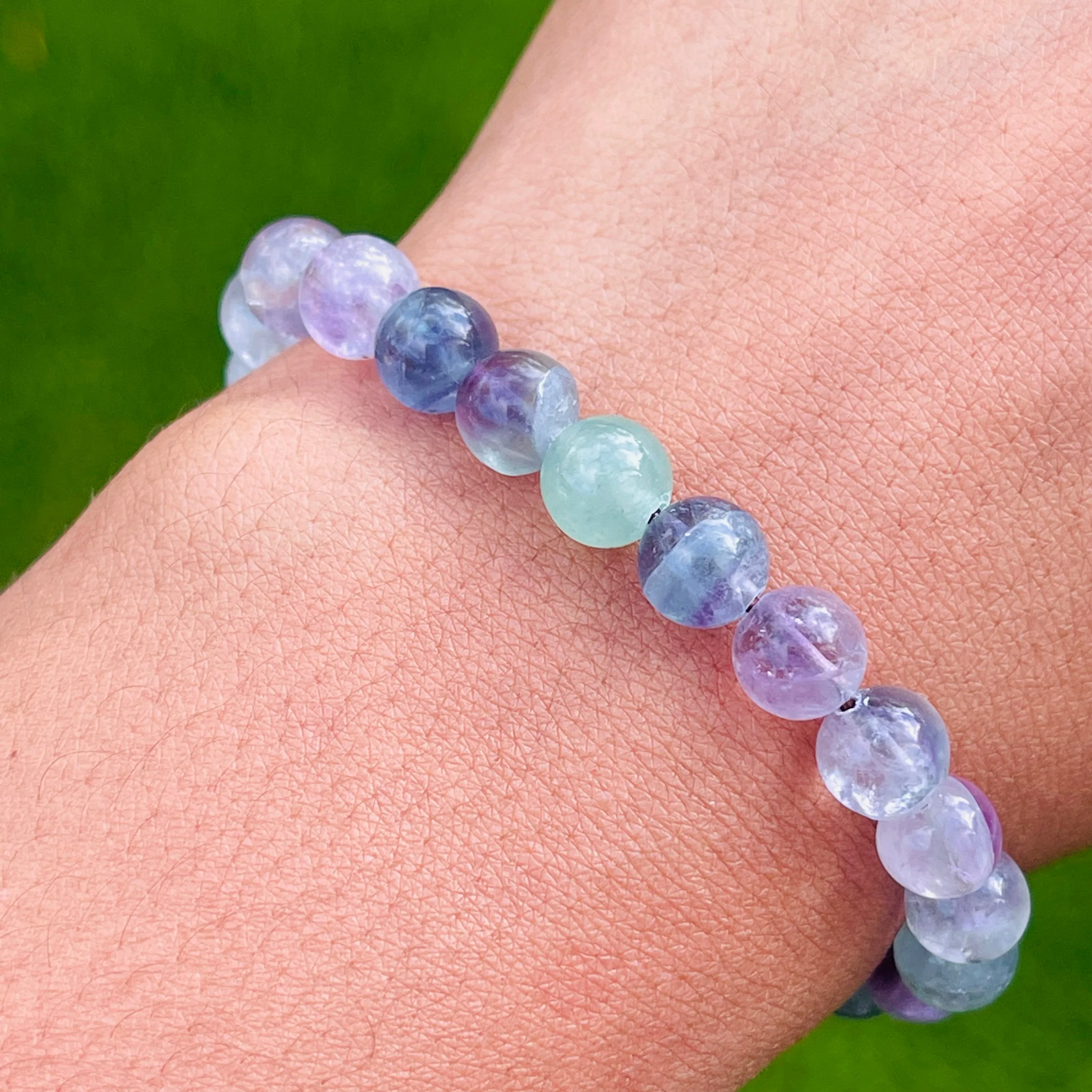 Rainbow Flourite Bracelet - 8mm Round