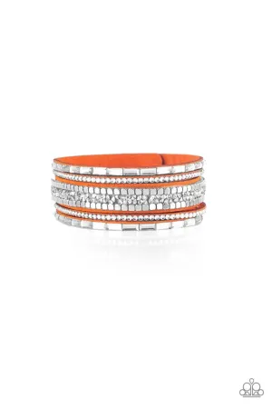 Rebel In Rhinestones - Orange Bracelet