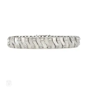 René Boivin Art Moderne platinum and diamond bracelet, France