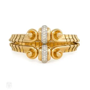 Retro gold and diamond bracelet, Mauboussin