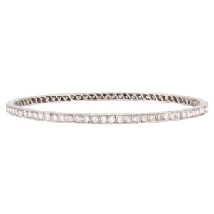 Retro Platinum Diamond Bangle