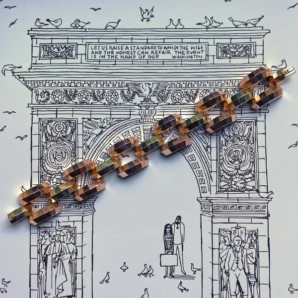 Retro Two-toned Faceted Link Bracelet