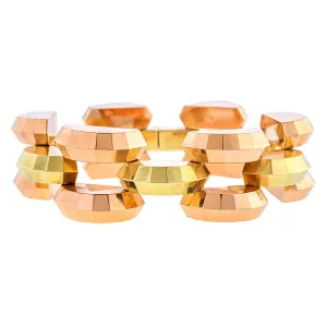 Retro Two-toned Faceted Link Bracelet