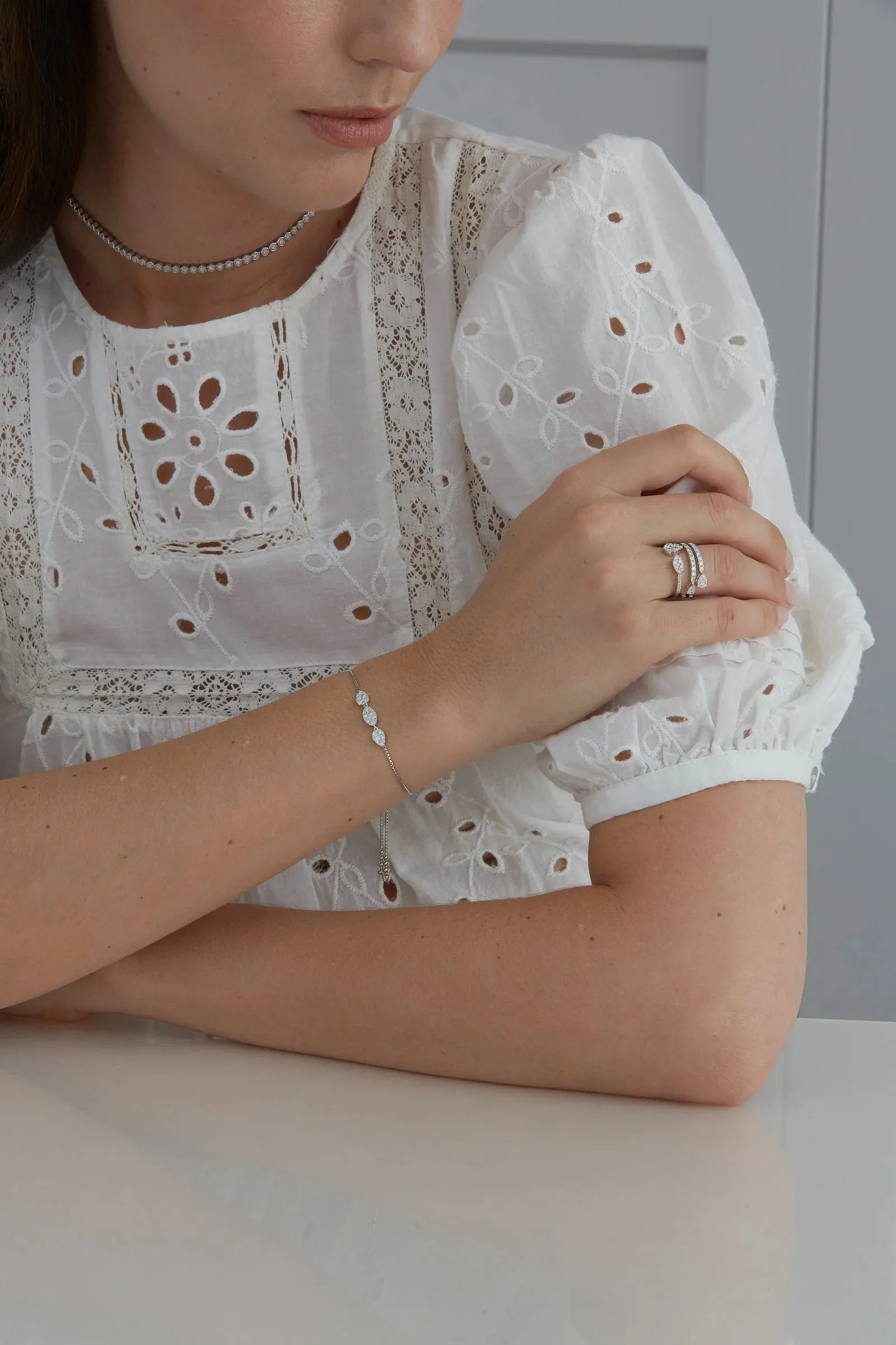 Reverie Marquis & Pear Diamond Bolo Bracelet