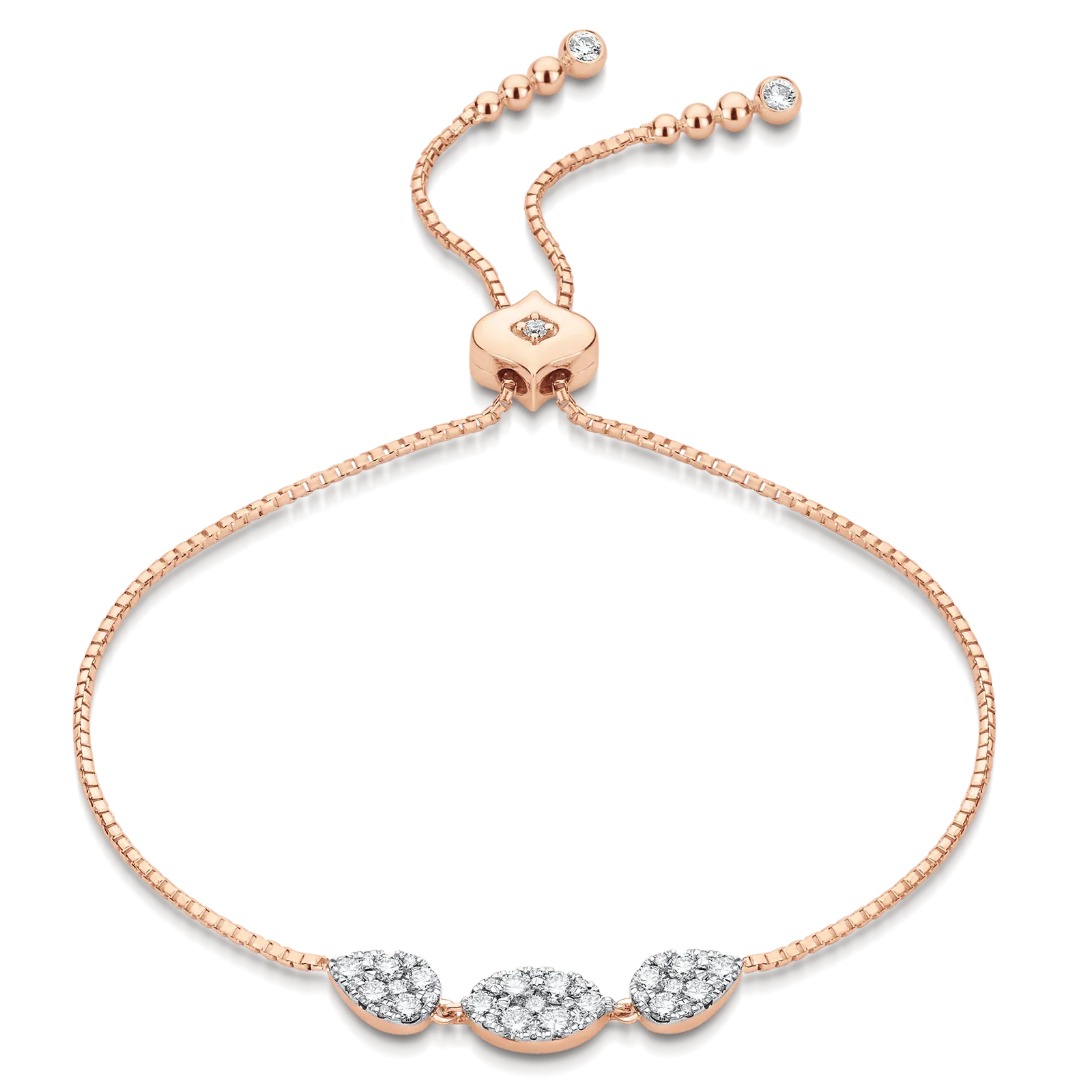 Reverie Marquis & Pear Diamond Bolo Bracelet