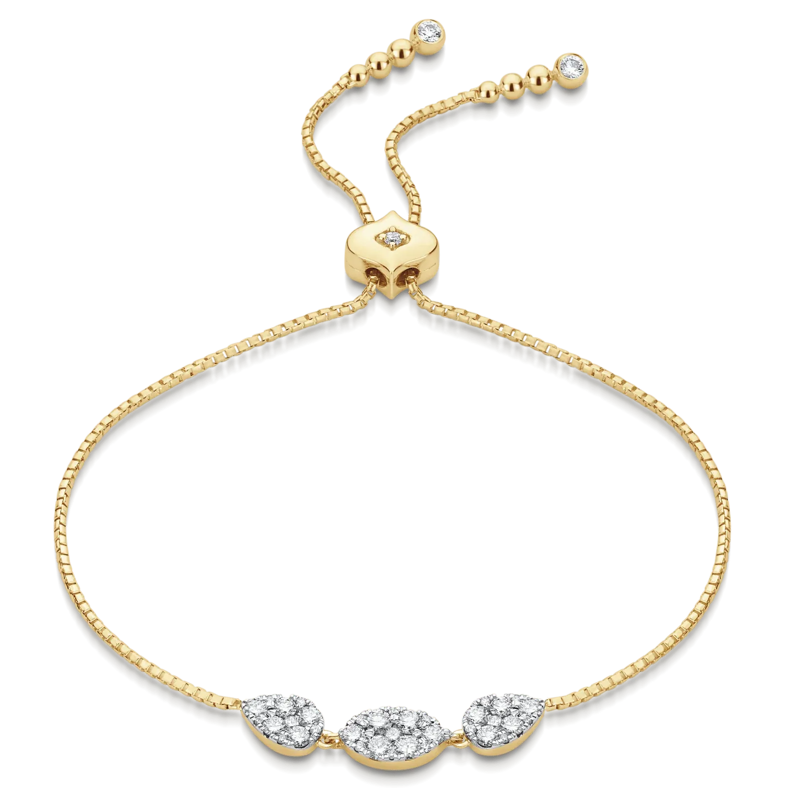 Reverie Marquis & Pear Diamond Bolo Bracelet