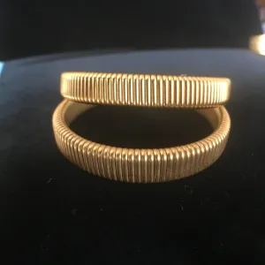 Ribbed Bangle Bracelets - Thin