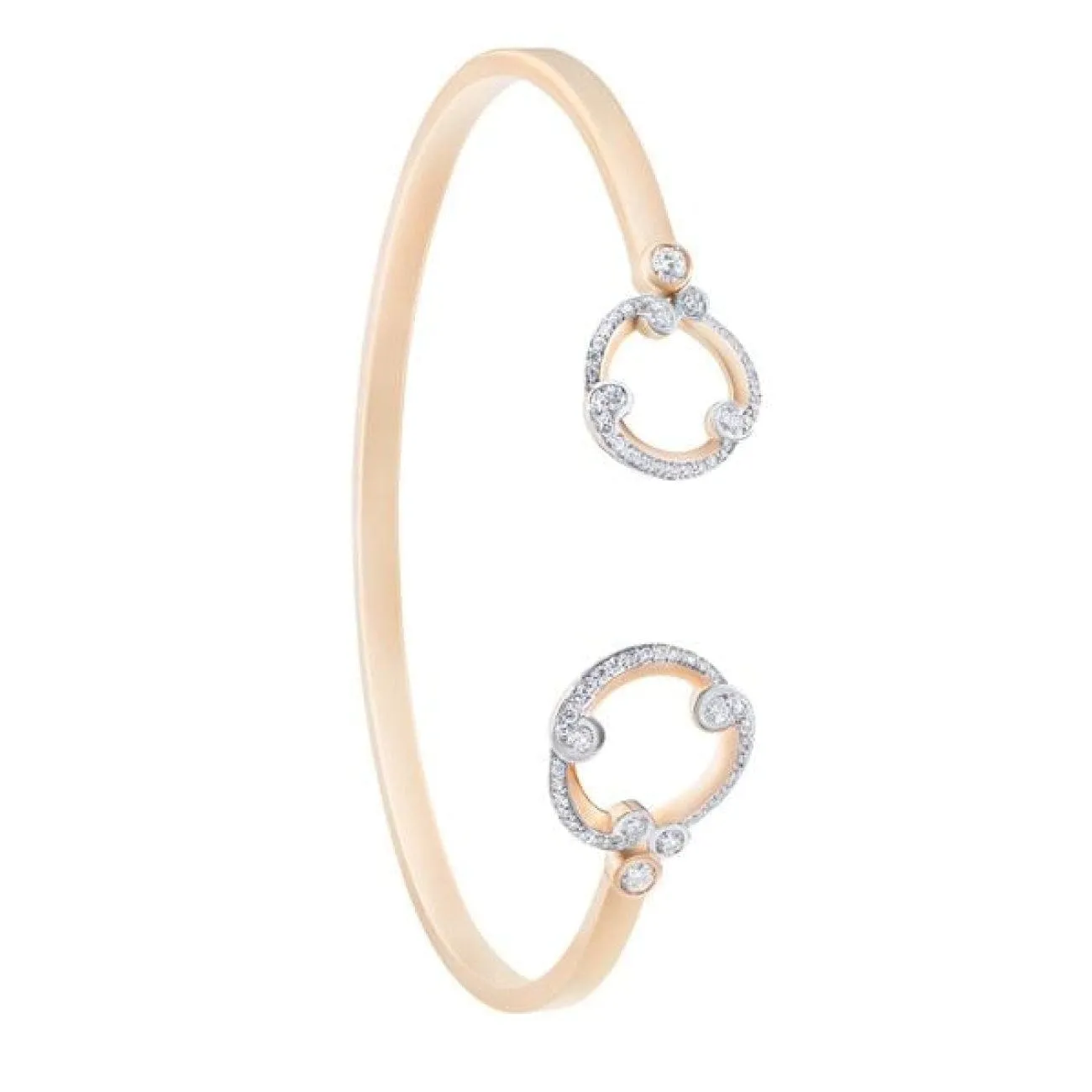Rococo Pavé Diamond Rose Gold Bangle