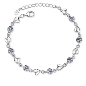 Round Cut Moissanite Diamond Love Heart Bracelet