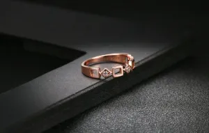 Round Diamond Square Shape Moissanite Wedding Band/ Rose gold vintage band/ Cluster Diamond Stackable Band/ Promise Anniversary gift/jewelry