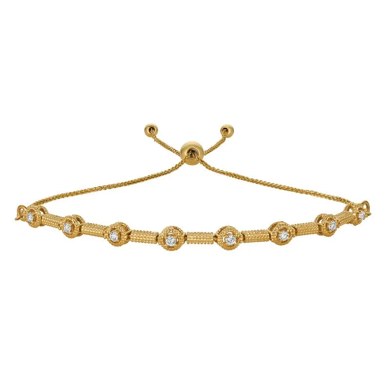 ‘ROUND LINKS’ BOLO DIAMOND BRACELET 14K GOLD (0.25 CTW)