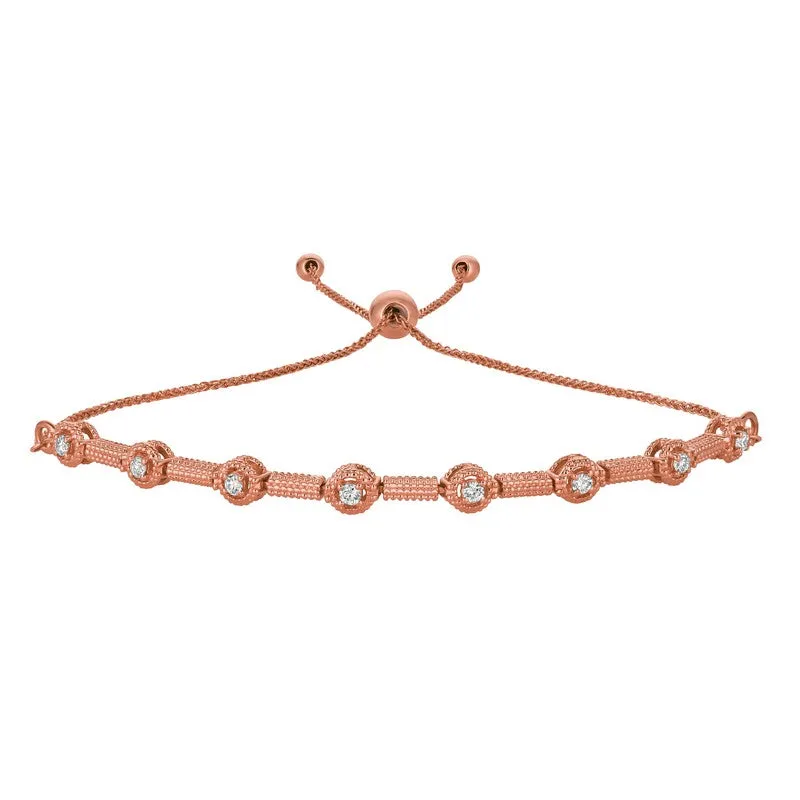 ‘ROUND LINKS’ BOLO DIAMOND BRACELET 14K GOLD (0.25 CTW)