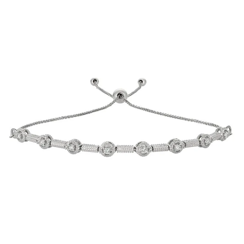 ‘ROUND LINKS’ BOLO DIAMOND BRACELET 14K GOLD (0.25 CTW)