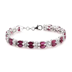 Ruby 925 Sterling Silver Tennis Bracelet Jewelry