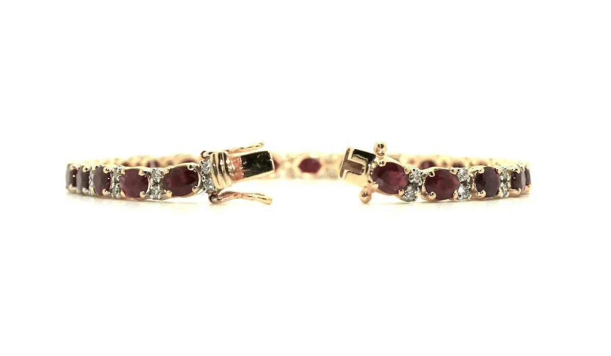 Ruby And Diamond Tennis Bracelet Ad No.1054