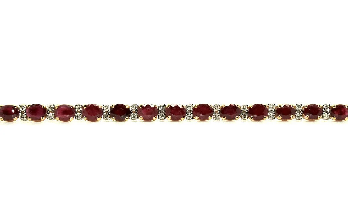 Ruby And Diamond Tennis Bracelet Ad No.1054